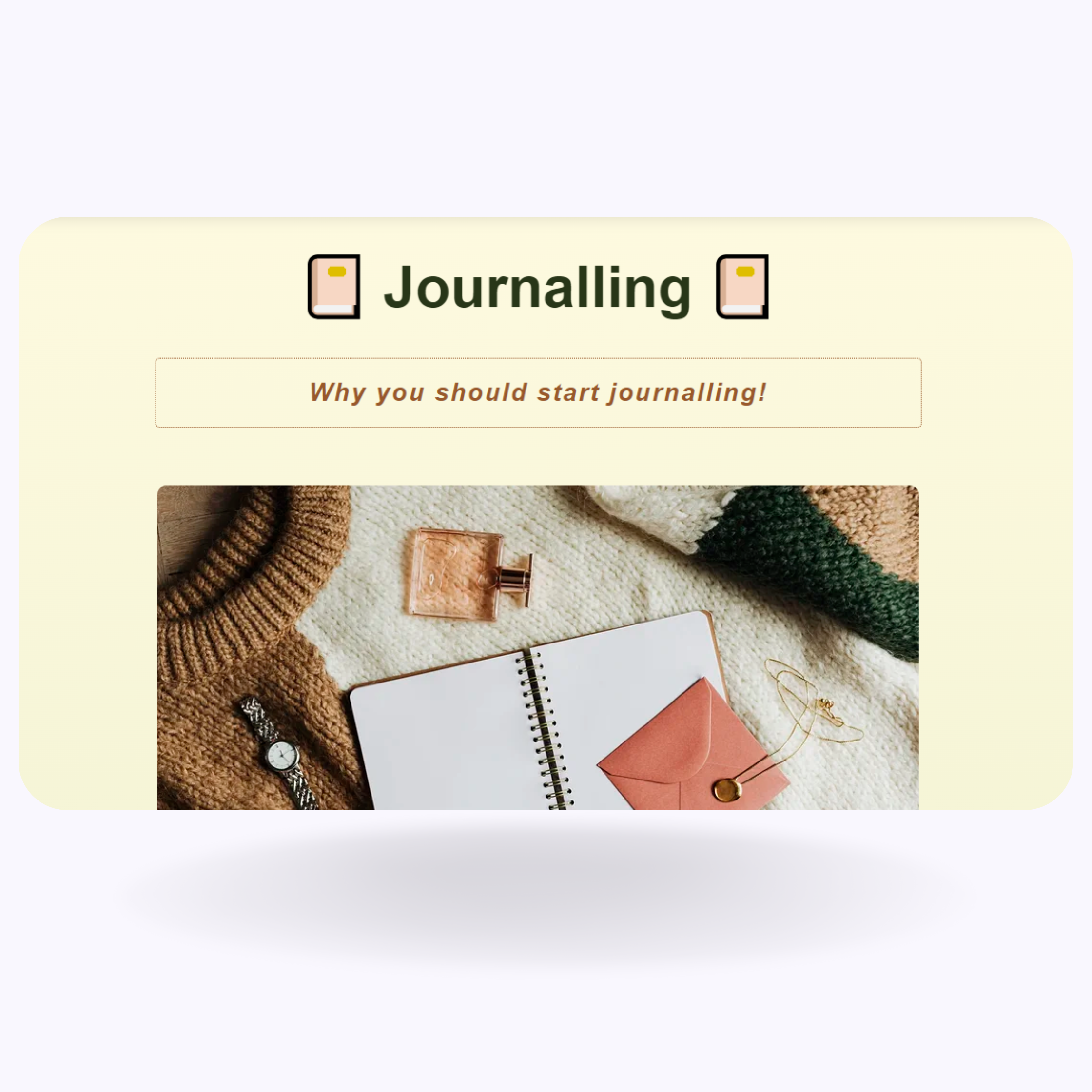 Journalling project preview